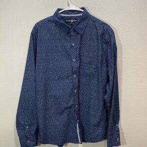 Beverly Hills Polo Club dress shirt button up  navy star print